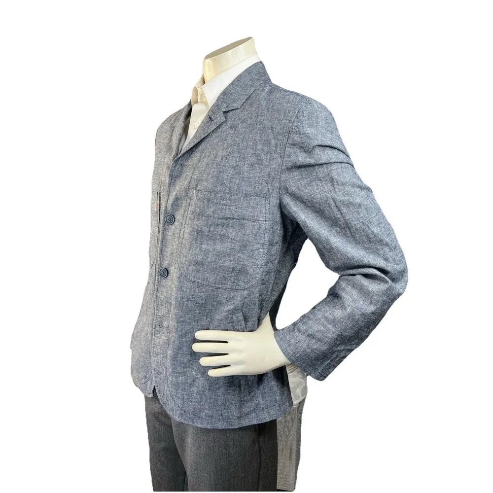 Jack Threads Sport Coat Mens 40R Gray Linen Cotton Blend Working Cuffs